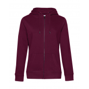 Damska bluza na zamek z kapturem QUEEN - dark cherry