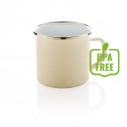 Emaliowany kubek 350 ml w stylu vintage - biały