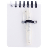 Notatnik ok. A7 z długopisem - biały