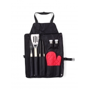 Fartuch, zestaw do grilla - czarny