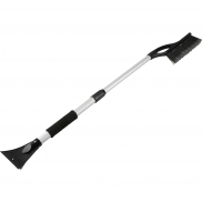 Skrobaczka i miotła do odgarniania śniegu, teleskopowy uchwyt (max. 100 cm) - czarny