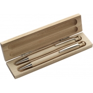 Zestaw piśmienniczy, długopis i ołówek mechaniczny - drewno