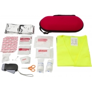 Apteczka samochodowa w pokrowcu, 40 el. - czerwony