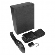 Zestaw podróżny Mauro Conti, cyfrowa waga do bagażu, pas do walizki, kłódka podróżna | Abigail - czarny