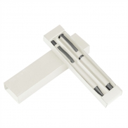 Zestaw piśmienniczy, długopis i pióro kulkowe | Elliot - biały