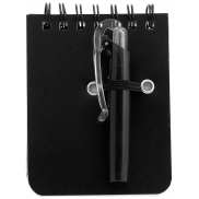 Notatnik ok. A7 z długopisem - czarny