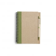 Notatnik ok. A5 z długopisem | Salvatore - jasnozielony