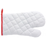Bawełniana rękawica kuchenna - biało-czerwony