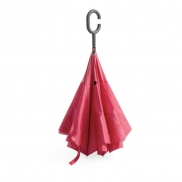 Odwracalny parasol manualny, rączka C - czerwony