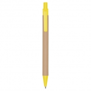 Długopis z kartonu z recyklingu | Nicholas - żółty