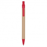 Długopis z kartonu z recyklingu | Nicholas - czerwony