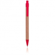 Długopis z kartonu z recyklingu - czerwony