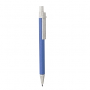 Długopis z kartonu z recyklingu, elementy ze słomy pszenicznej - niebieski