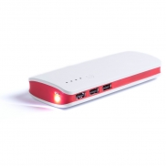 Power bank 10000 mAh, lampka LED - czerwony
