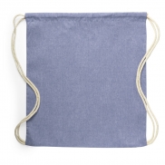 Worek ze sznurkiem z bawełny z recyklingu - niebieski
