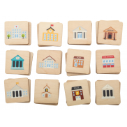 Gra pamięciowa/gra memory, budynki - naturalny