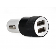 Metalowa ładowarka samochodowa x2 USB - wielokolorowy