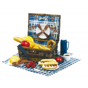 Kosz piknikowy CENTRAL PARK, biały, niebieski