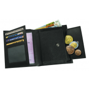 Skórzana portmonetka MESSINA, czarny