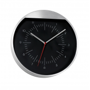 Zegar ścienny ROUNDABOUT, czarny, srebrny