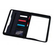 Teczka konferencyjna AVANTI ZIP z blokiem w formacie A4, czarny, niebieski