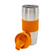 Kubek termiczny AU LAIT, pomarańczowy, srebrny