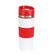 Kubek termiczny ARABICA, biały, czerwony