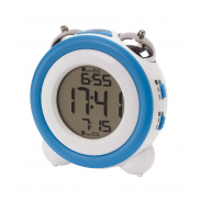 Budzik MODERN RETRO, biały, niebieski