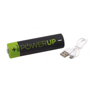 Powerbank POWER UP, czarny, zielony