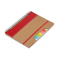 Notes RULERZ, czerwony, naturalny