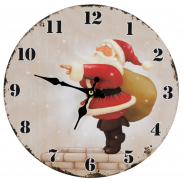 Zegar ścienny CHIMNEY, czarny, czerwony