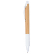 Długopis BAMBOO RUBBER, biały, brązowy