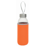 Szklana butelka TAKE WELL, pomarańczowy, transparentny