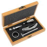 Zestaw do wina BAMBOOO PLEASURE, brązowy, srebrny