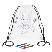 Plecak do kolorowania COLOURFUL ELK, biały, czarny