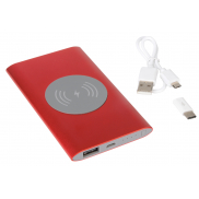 Powerbank WIRELESS POWER, czerwony