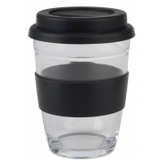 Szklany kubek PICK UP, czarny, transparentny