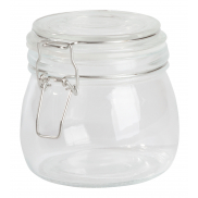Szklany słoik CLICKY M, pojemność ok. 500 ml., transparentny