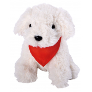 Pluszowy pies BENNI, , biały, czerwony