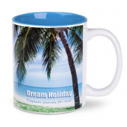 Kubek Tomek Art biało/jasno niebieski