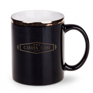 Kubek Cezar czarny marmur/biały