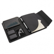 Teczka konferencyjna A5 Fiko, ładowarka bezprzewodowa - czarny