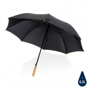 Bambusowy parasol automatyczny 27' AWARE™ RPET - czarny