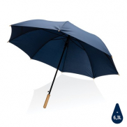 Bambusowy parasol automatyczny 27' AWARE™ RPET - niebieski