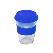 Szklany kubek podróżny 350 ml - niebieski