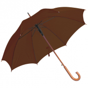 Parasol automatyczny z drewnianą rączką 105 cm - brązowy