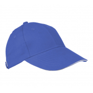 Czapka bawełniana z daszkiem 6 paneli - niebieski - adjuST (sitodruk na tekstyliach)