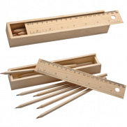 Kredki 8 szt. w drewnianym opakowaniu - brązowy