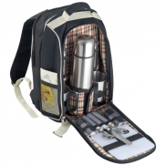 Plecak piknikowy z torbą chłodzącą, na 2 osoby - czarny