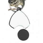 Brelok z żetonem - czarny - 4,8 x 4,2 x 1